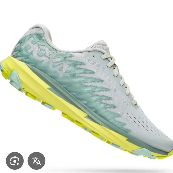 Hoka One One Women 9 B Torrent 3 Gray/Teal Road Running Sneakers Trail Terrain