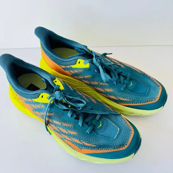 Hoka Speedgoat 5 Men Sneakers Trail Running Hiking Sz 10D Blue Coral Athletic
