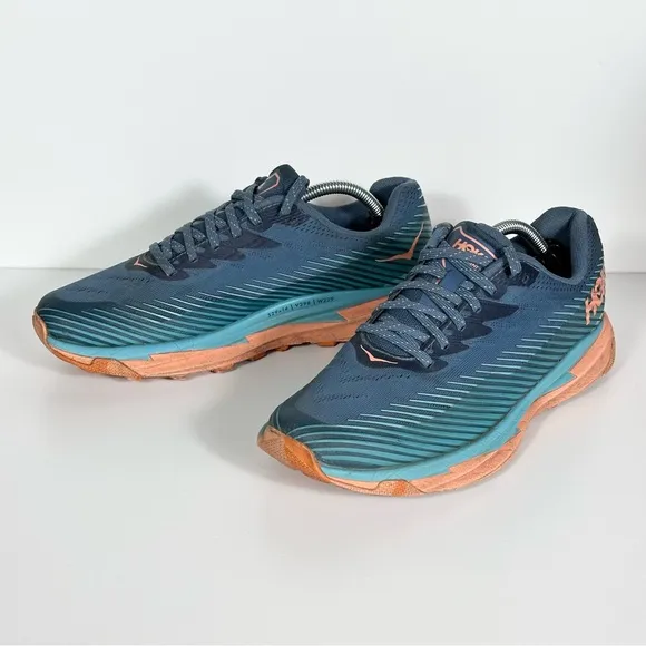 HOKA Women’s Torrent 2 Sneakers In Real Teal / Cantaloupe Size 7.5
