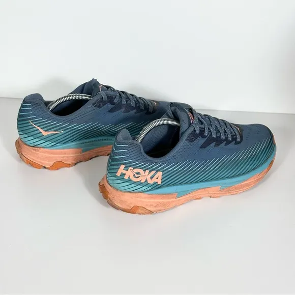 HOKA Women’s Torrent 2 Sneakers In Real Teal / Cantaloupe Size 7.5