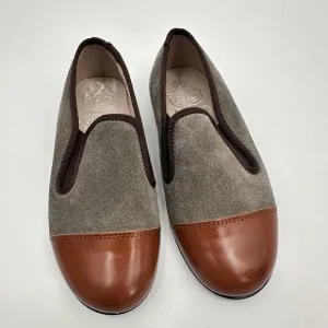 HOO SHOES STUDIOS Spain Collection Kids Toddler Leather Two Tone Loafers // 11
