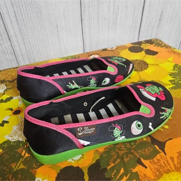 Hot Chocolate Design Flats - Hungry Ghouls, size 37