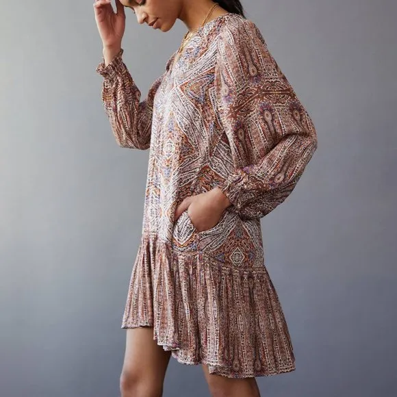 HTF Anthropologie Sabia Flounced Tunic Dress