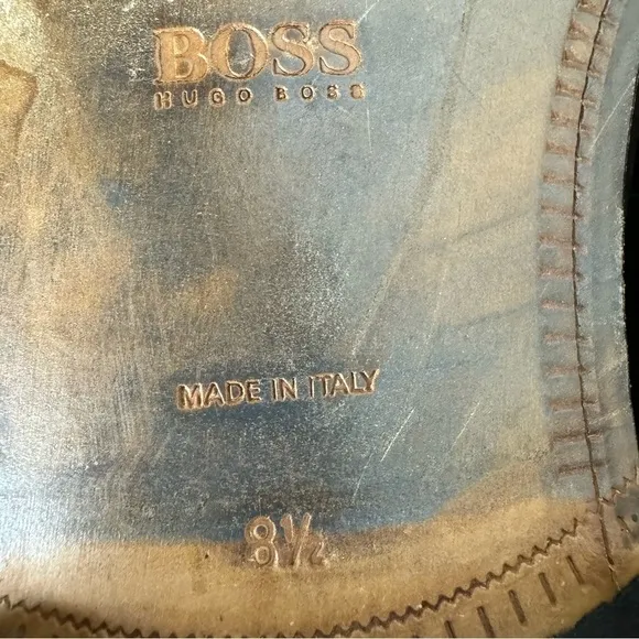 Hugo Boss Suede Loafers Brown Slip On 8.5