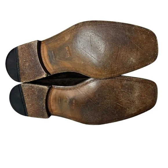 Hugo Boss Suede Loafers Brown Slip On 8.5