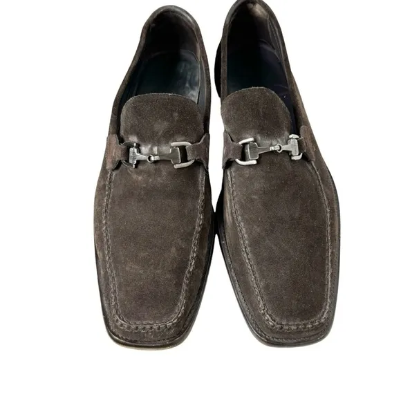 Hugo Boss Suede Loafers Brown Slip On 8.5