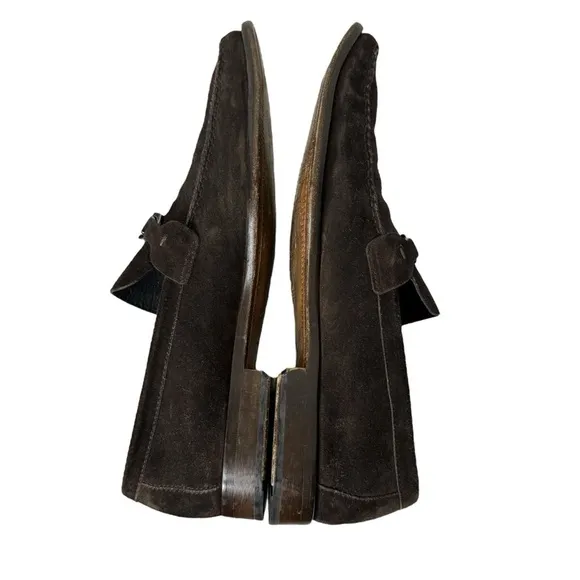 Hugo Boss Suede Loafers Brown Slip On 8.5