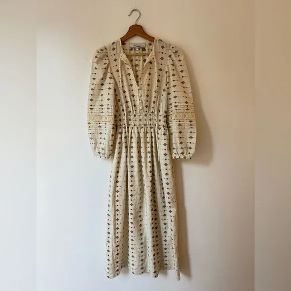 HUNTER BELL Clementine Dress - cream medallion