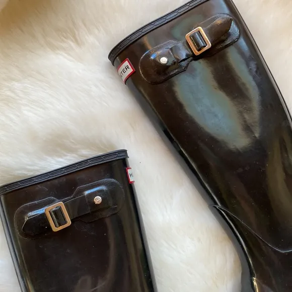HUNTER BLACK HIGH RUBBER BOOTS SIZE 5
