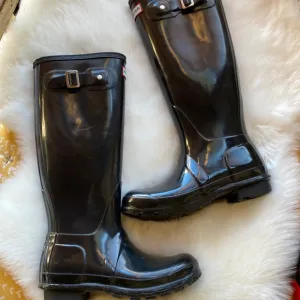 HUNTER BLACK HIGH RUBBER BOOTS SIZE 5