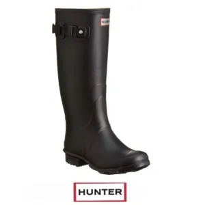 HUNTER Field Huntress Black Rubber Knee High Wellington Tall Rain Boots Sz 6