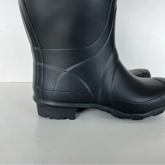 HUNTER Field Huntress Black Rubber Knee High Wellington Tall Rain Boots Sz 6