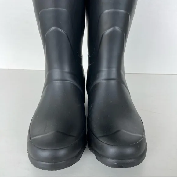 HUNTER Field Huntress Black Rubber Knee High Wellington Tall Rain Boots Sz 6