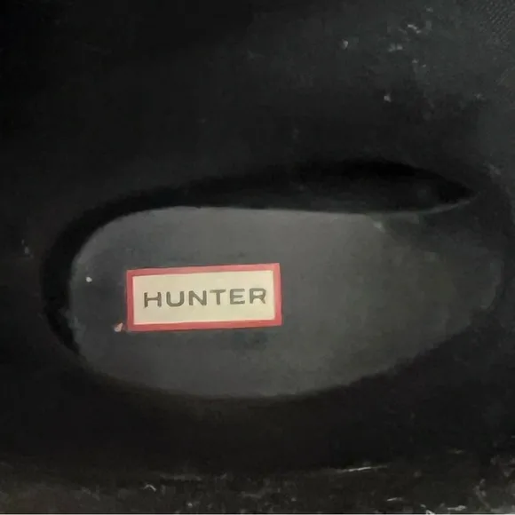 HUNTER Field Huntress Black Rubber Knee High Wellington Tall Rain Boots Sz 6