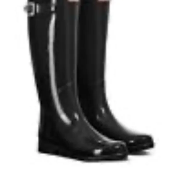 Hunter Girls Original Rain Boots 4 Tall Black Waterproof Knee High Work Boot
