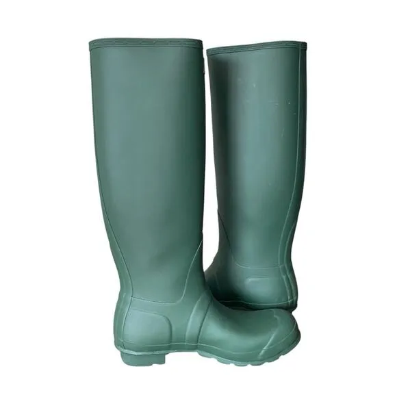 Hunter Tall Knee High Green Rain Boots size 8
