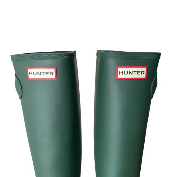 Hunter Tall Knee High Green Rain Boots size 8