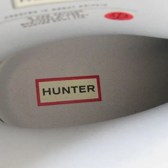 Hunter Original Refined Short Gloss Rain Boots in Light Gray SZ 7