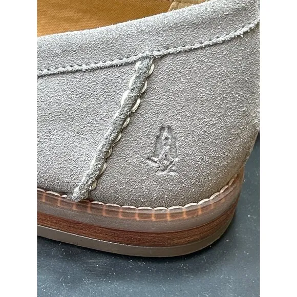 Hush Puppies WorryFree Mens Loafers Size 9 Wide Large Gray Suede Casual Shoes