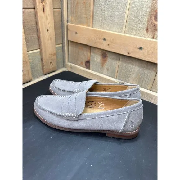Hush Puppies WorryFree Mens Loafers Size 9 Wide Large Gray Suede Casual Shoes