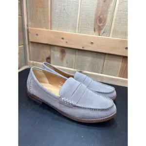 Hush Puppies WorryFree Mens Loafers Size 9 Wide Large Gray Suede Casual Shoes