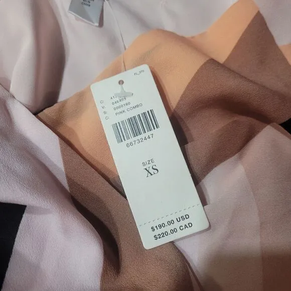 Hutch Anthropologie Women's Pink Sand Wave Wrap Mini Dress Puff Sleeves XS
