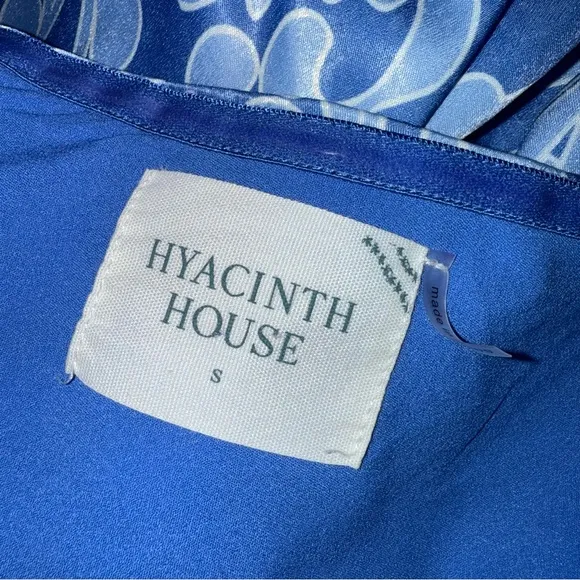 HYACINTH HOUSE One Shoulder Blue Geometric Luna Dress Size Small
