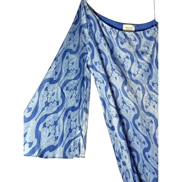 HYACINTH HOUSE One Shoulder Blue Geometric Luna Dress Size Small