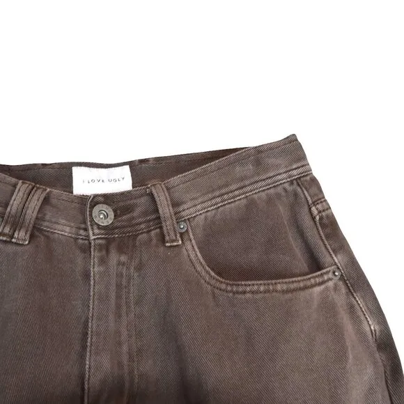 I Love Ugly Brown Carpenter Workwear Pants Size S Faded Brown Utility (W 30)