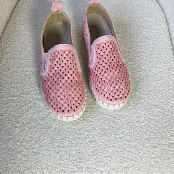 Ilse Jacobsen Tulip 140 Pink Loafers Laser Cut Shoes Girl's Size EU-33/US-2