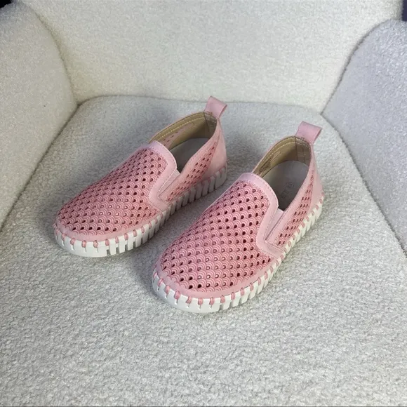 Ilse Jacobsen Tulip 140 Pink Loafers Laser Cut Shoes Girl's Size EU-33/US-2