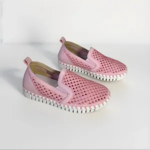 Ilse Jacobsen Tulip 140 Pink Loafers Laser Cut Shoes Girl's Size EU-33/US-2
