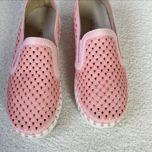 Ilse Jacobsen Tulip 140 Pink Loafers Laser Cut Shoes Girl's Size EU-33/US-2