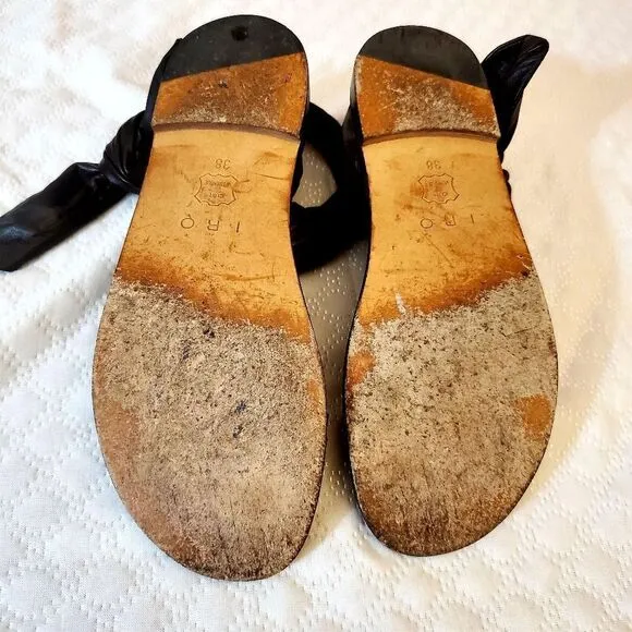 IRO Black &amp; Tan Leather Sandals Size 38