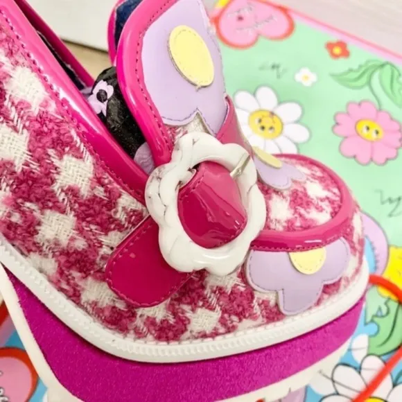 Irregular Choice Platforms - Floral Houndstooth Lugsole Loafers EU 38 - 7.5 NEW
