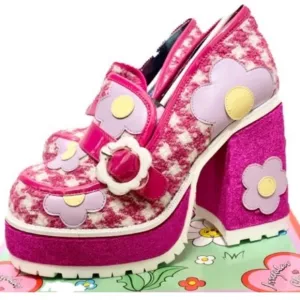 Irregular Choice Platforms - Floral Houndstooth Lugsole Loafers EU 38 - 7.5 NEW
