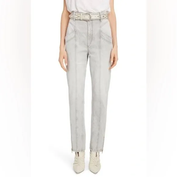 Isabel Marant || Kelissa Paneled High-Rise Straight Jeans FR 38 US 6