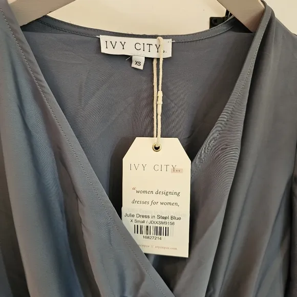 IVY CITY CO. Julie dress in Steel blue sz XS