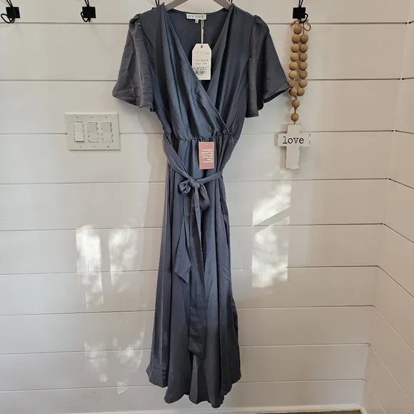 IVY CITY CO. Julie dress in Steel blue sz XS