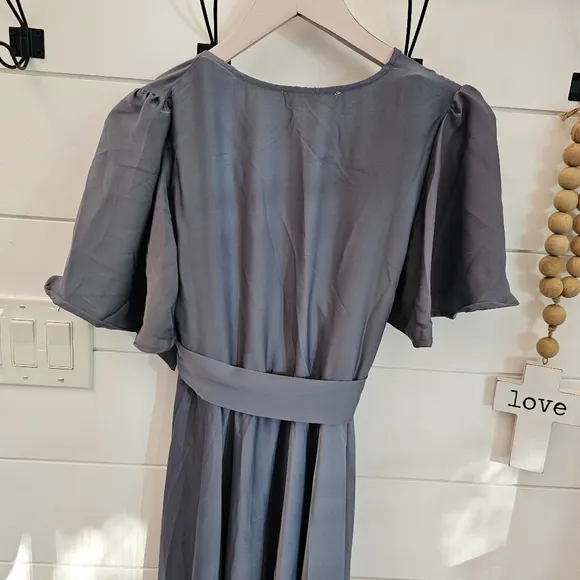 IVY CITY CO. Julie dress in Steel blue sz XS