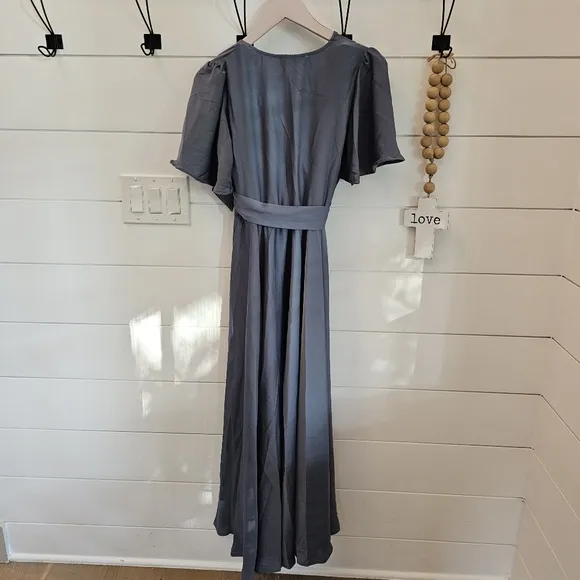 IVY CITY CO. Julie dress in Steel blue sz XS
