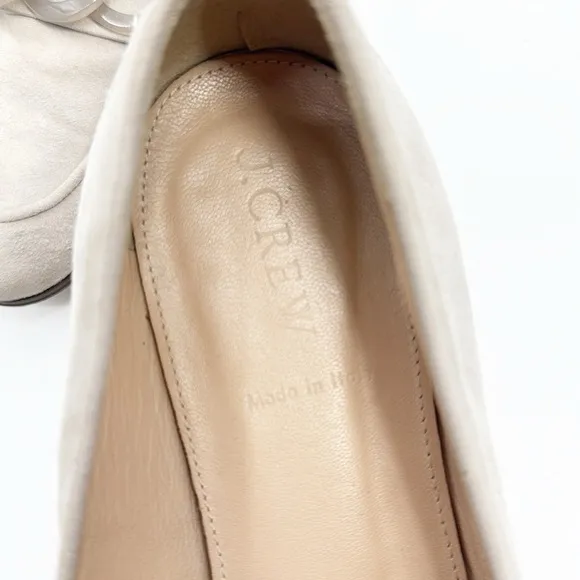 J Crew Almond Biscotti Suede Charlie Women's Loafers with Lucite Chain Size 7
