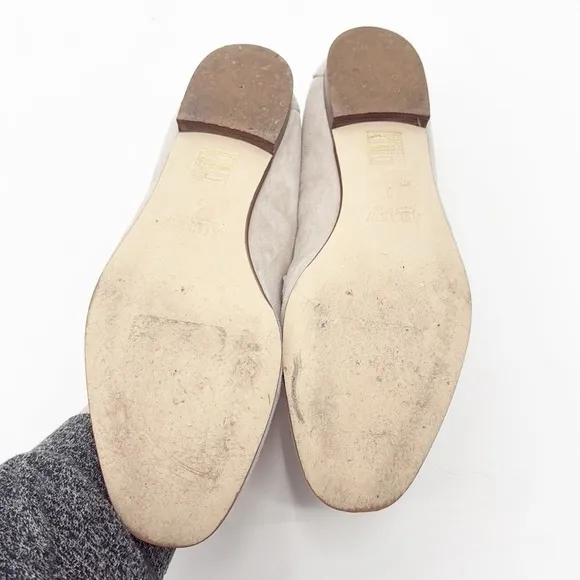 J Crew Almond Biscotti Suede Charlie Women's Loafers with Lucite Chain Size 7