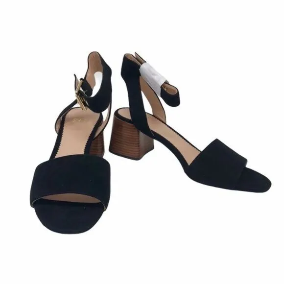 J. Crew Penny Ankle Strap Sandals in Black Suede, Size 8.5 NWT