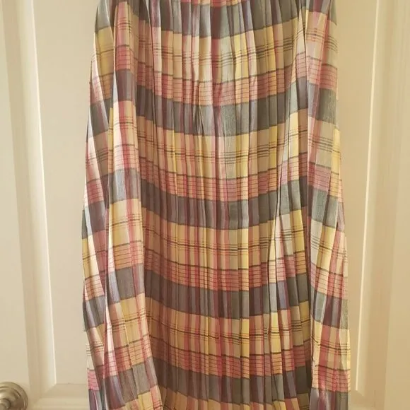 J. Crew Pleated Midi Skirt In Shimmering Plaid