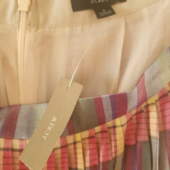 J. Crew Pleated Midi Skirt In Shimmering Plaid