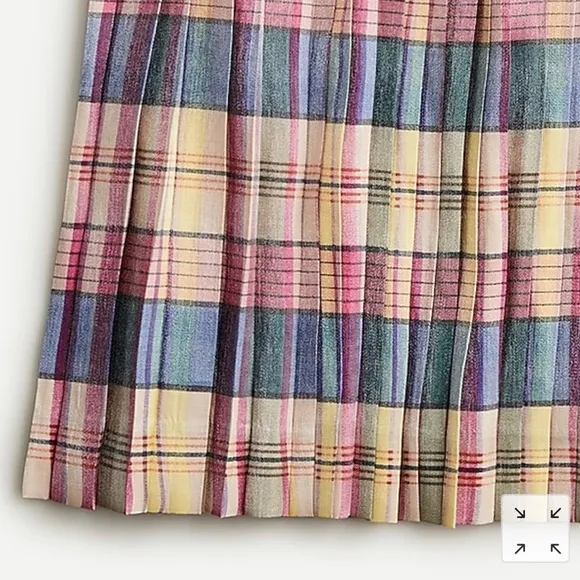 J. Crew Pleated Midi Skirt In Shimmering Plaid