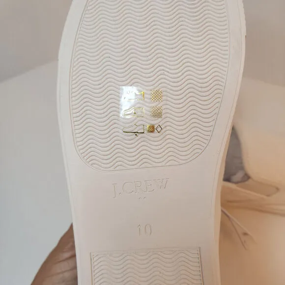 J Crew Road Trip Canvas Slip-On Sneakers White Women's SZ 10M - ATB45 NWT