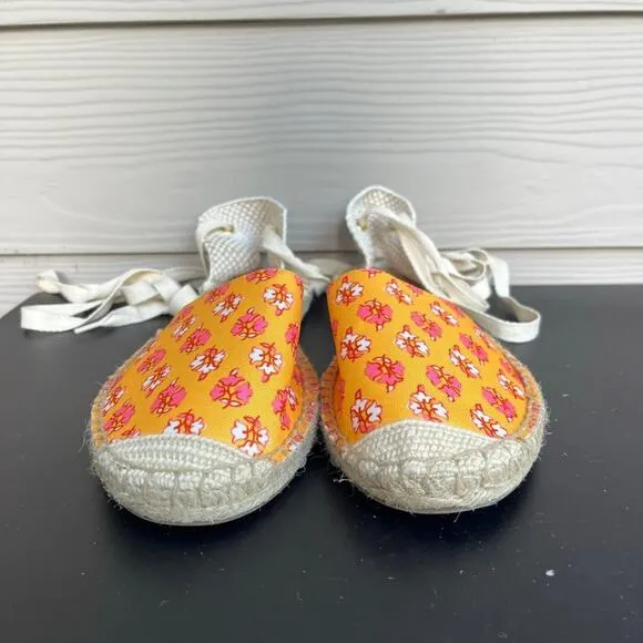 J. Crew Women's Printed Canvas Anke-Wrap Espadrilles Sz. 9 Style BH001