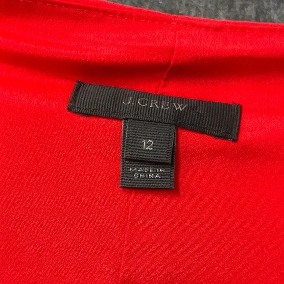 J. Crew Wrap-effect Ruffled Crepe De Chine Midi Dress In Tomato Red Size 12 L